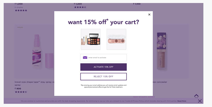 Personalized website offers and promotions