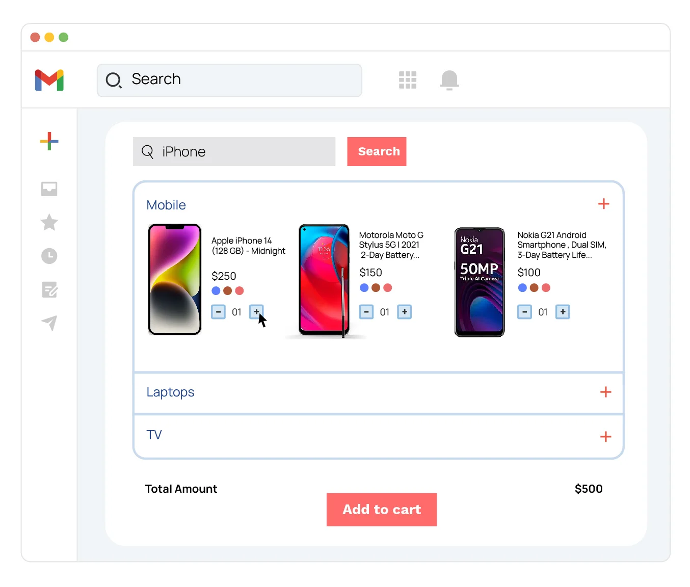Product Catalog View with Inbox Commerce